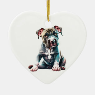 Personalisiert American Staffordshire Terrier Pupp Keramik Ornament