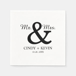 Personalisiert Ampersand Mr. und Mrs. Wedding Napk Serviette