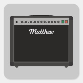 Personalisiert-Amplifier-Illustration für Musiker Quadratischer Aufkleber