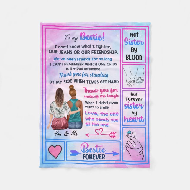 Personalisiert an meinen besten Freund, vielen Dan Fleecedecke (Vorderseite)