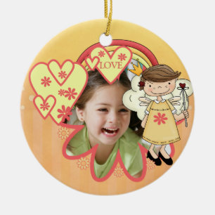 Personalisiert Angel Hearts Foto Ornament