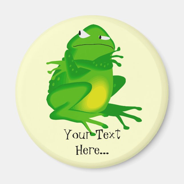 Personalisiert Angry Green Frog Magnet (Vorne)