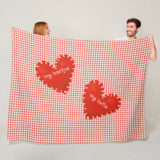 Personalisiert Applique Hearts Gingham Daisies Fleecedecke