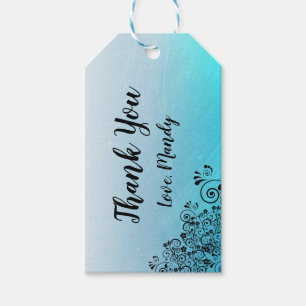 Personalisiert Aqua Blue Danke, dass du Tags gegeb Geschenkanhänger