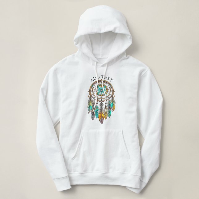 Personalisiert Aquamariner Dreamcatcher Mystical Hoodie (Design vorne)
