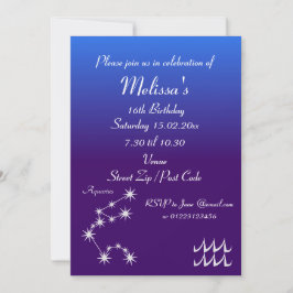 Personalisiert Aquarius Zodiac Party Einladung