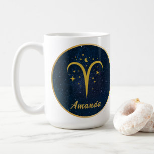 Personalisiert Aries Goldstar Kaffeetasse