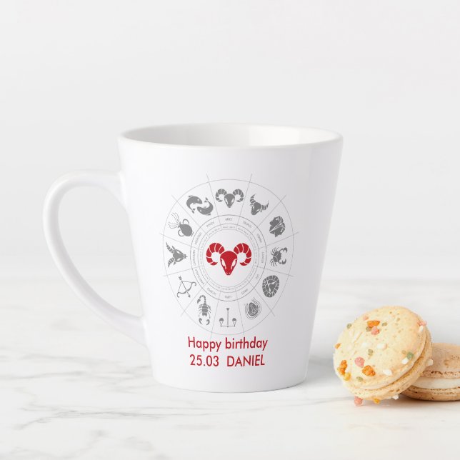 Personalisiert Aries Zodiac Geburtstagsgeschenk Milchtasse (Beispiel)