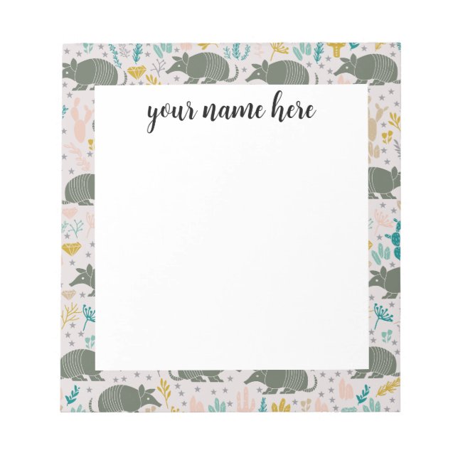 Personalisiert Armadillo Notepad Notizblock (Vorderseite)