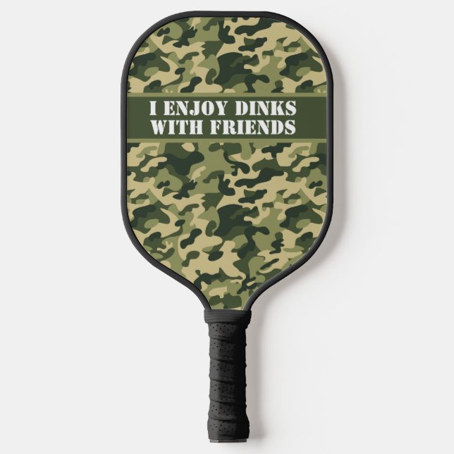 Personalisiert Army Green Camouflage 2 Pickleball Schläger (Vorderseite)