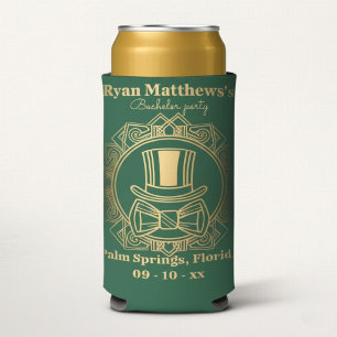 Personalisiert Art Deco Bachelor Party Selters Dosenkühler