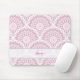 Personalisiert Art Deco Pink Confetti Lace Mandala Mousepad