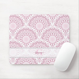 Personalisiert Art Deco Pink Confetti Lace Mandala Mousepad