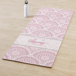 Personalisiert Art Deco Pink Confetti Lace Mandala Yogamatte