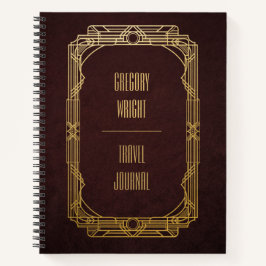 Personalisiert Art Deco Travel Journal Notizbuch