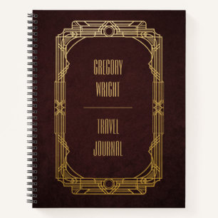 Personalisiert Art Deco Travel Journal Notizbuch