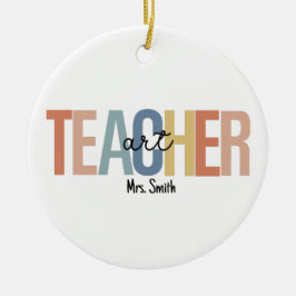 Personalisiert Art Teacher Weihnachten Keramik Ornament