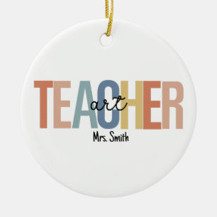 Personalisiert Art Teacher Weihnachten Keramik Ornament