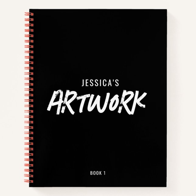 Personalisiert Artist Artwork Sketchbook Black Notizbuch (Vorderseite)