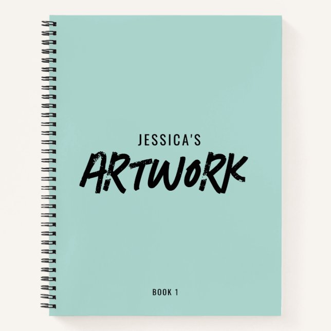 Personalisiert Artist Artwork Sketchbook Minze Gre Notizbuch (Vorderseite)
