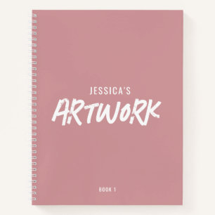 Personalisiert Artist Artwork Sketchbook Rosa Notizbuch