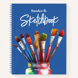 Personalisiert Artist Paintbrush Sketchbook Notizbuch