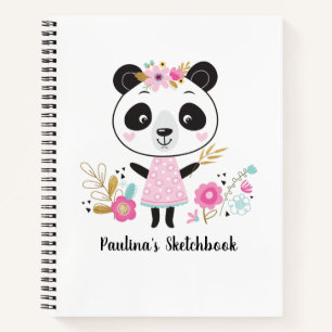Personalisiert Artist Pink White Sketchbook Notizbuch