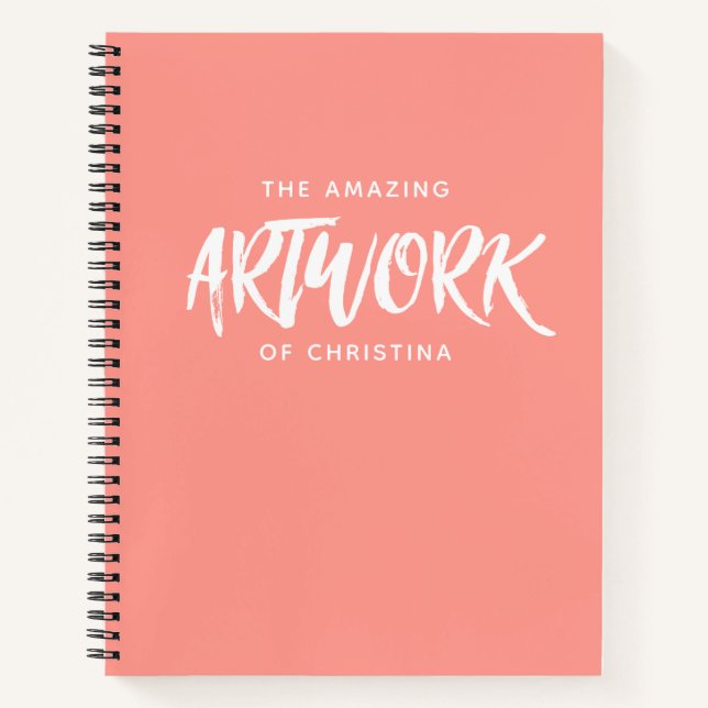 Personalisiert Artist Sketchbook Coral Notebook Notizbuch (Vorderseite)