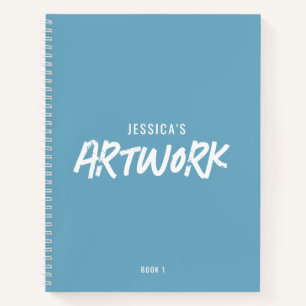 Personalisiert Artwork Sketchbook Blue Notizbuch
