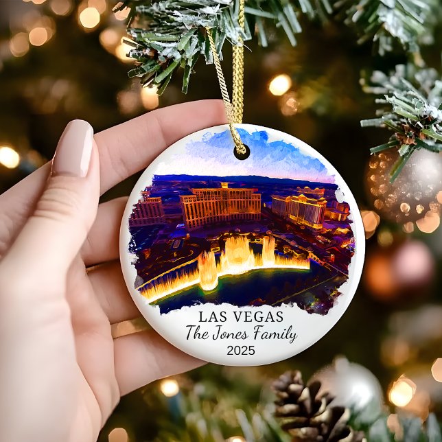 Personalisiert +as Vegas Ornament, Nevada Geschenk Keramik Ornament (Von Creator hochgeladen)