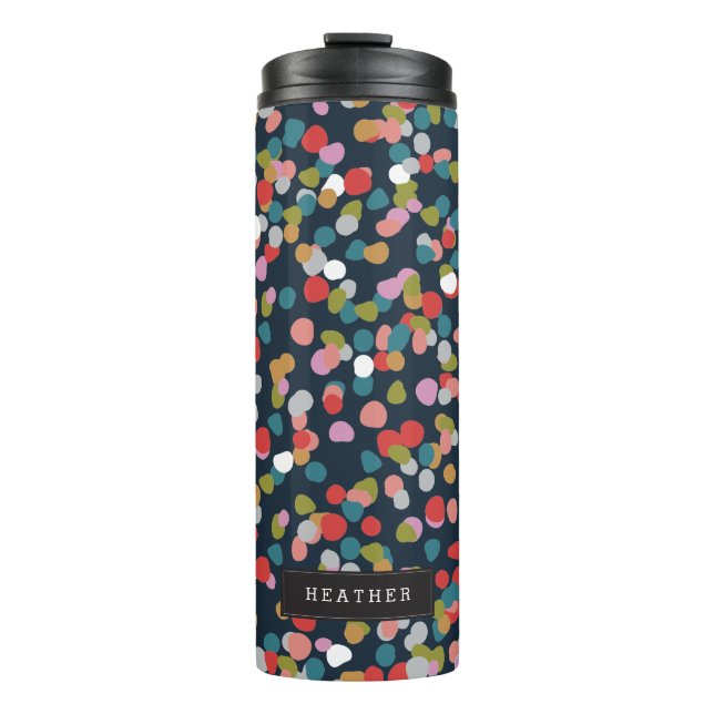 Personalisiert | Ashley Dots Thermosbecher (Vorderseite)