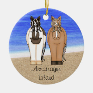 Personalisiert Assateague Island VA Ponies Horse Keramikornament