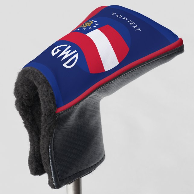 Personalisiert auf der georgischen Staatsflagge Golf Headcover (3/4 Vorderseite)