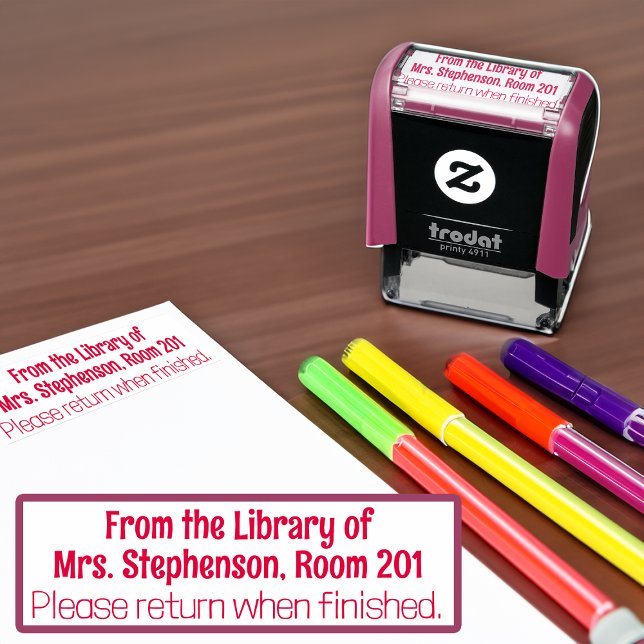Personalisiert aus der Bibliothek des Buchlehrers Permastempel (personalized library book classroom teacher rubber stamp)