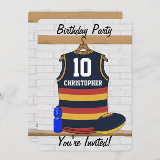 Personalisiert Aussie Rules Football Jersey BRY Einladung