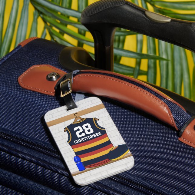 Personalisiert Aussie Rules Football Jersey BRY Gepäckanhänger (Vorderseite Insitu 1)