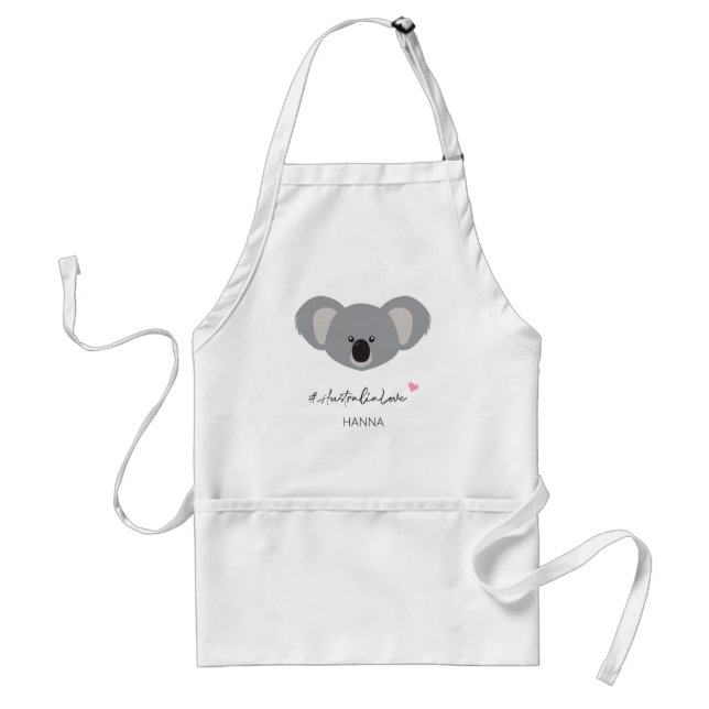 Personalisiert #AustraliaLove Koala Illustration Schürze (Vorne)