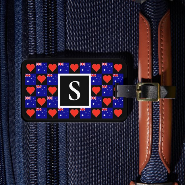 Personalisiert Australien Flaggen Benutzerdefinier Gepäckanhänger (Vorderseite Insitu 4)