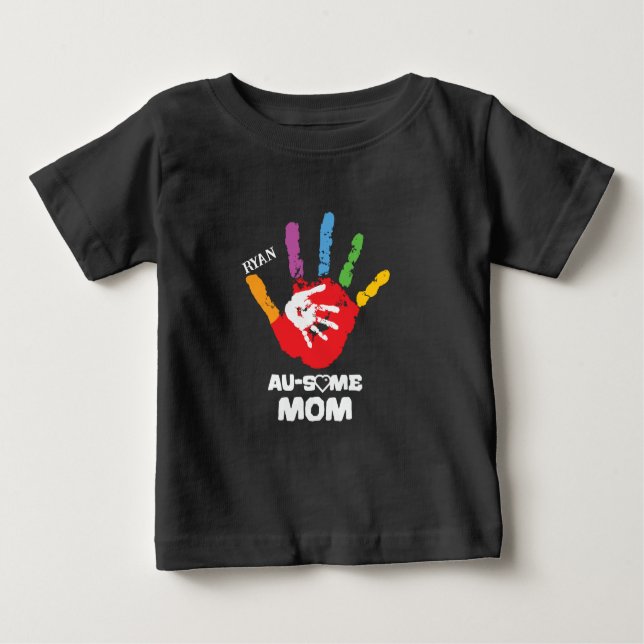 Personalisiert Autismus Bewusstsein Autistische Ma Baby T-shirt (Vorderseite)