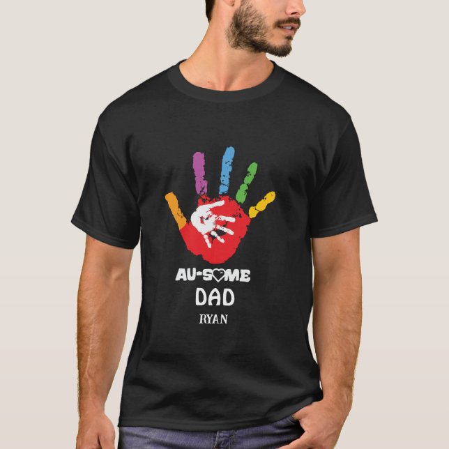 Personalisiert Autismus Bewusstsein Autistischer V T-Shirt (Vorderseite)