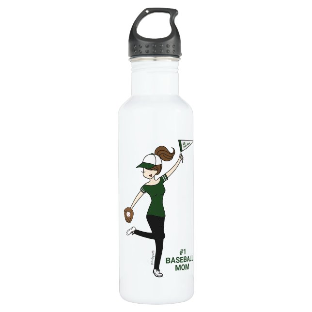 Personalisiert Avatar #1 Baseball-Lüfter Edelstahlflasche (Vorderseite)