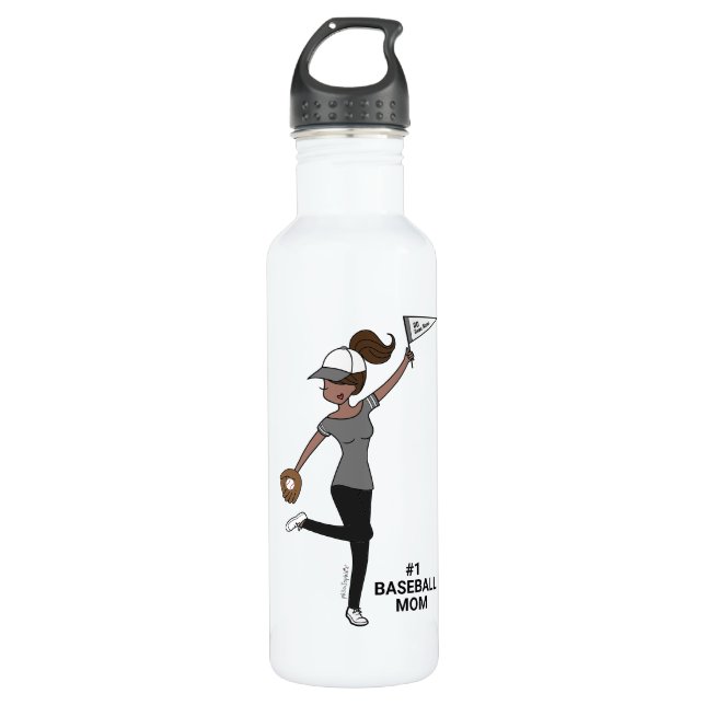 Personalisiert Avatar #1 Baseball-Lüfter Edelstahlflasche (Vorderseite)