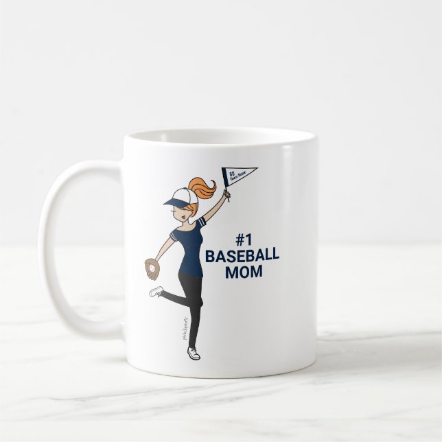 Personalisiert Avatar #1 Baseball Mama Kaffee Tass Kaffeetasse (Links)