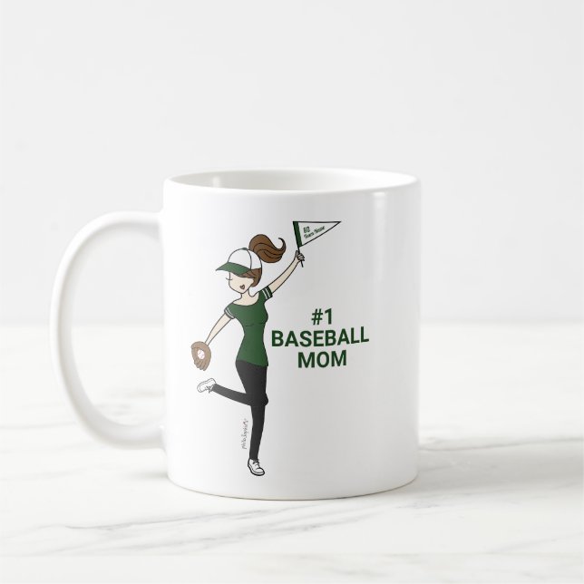 Personalisiert Avatar #1 Baseball-Mama Kaffeetasse (Links)