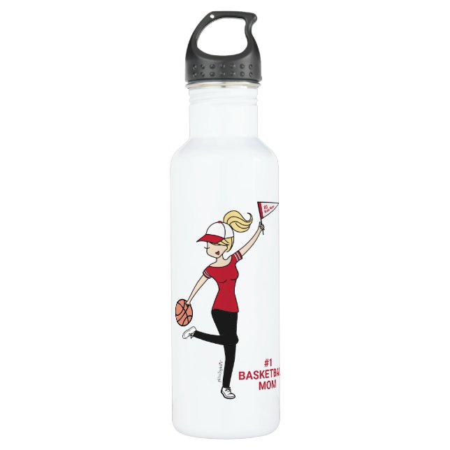 Personalisiert Avatar #1 Basketball-Lüfter Edelstahlflasche (Vorderseite)