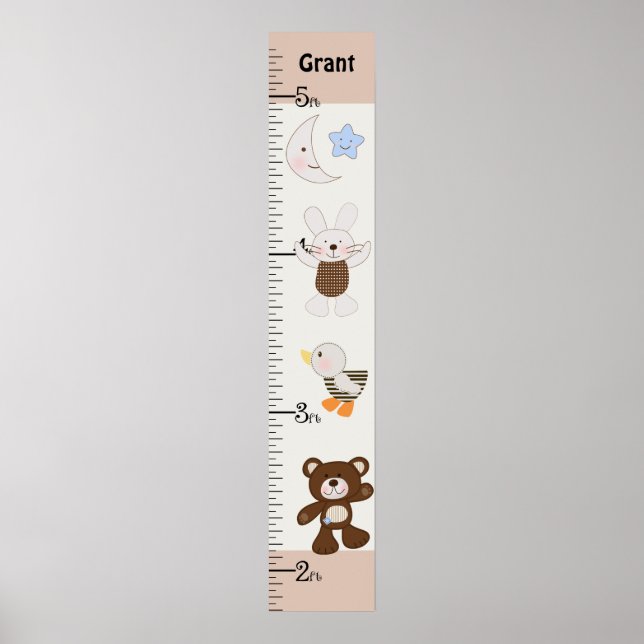 Personalisiert B ist für Bären/Teddy Bear Growth C Poster (Vorne)