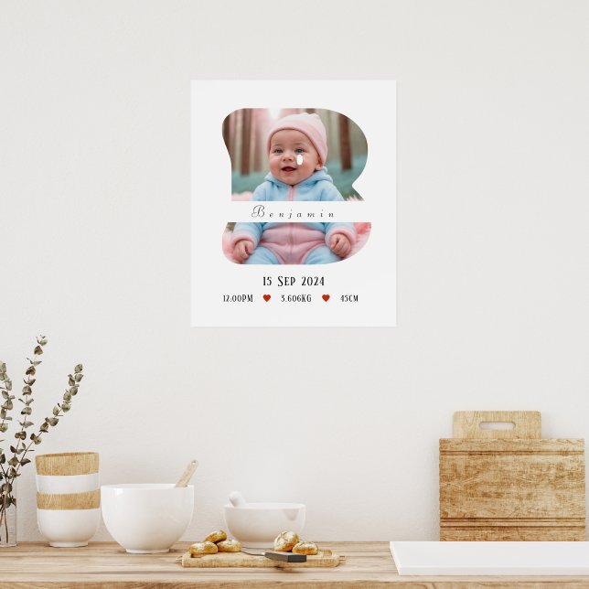 Personalisiert Baby Alphabet Letter - B - Poster (Küche)
