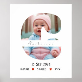 Personalisiert Baby Alphabet Letter - C - Poster