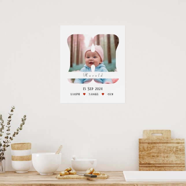 Personalisiert Baby Alphabet Letter - H - Poster (Küche)