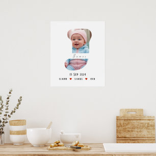 Personalisiert Baby Alphabet Letter - J - Poster